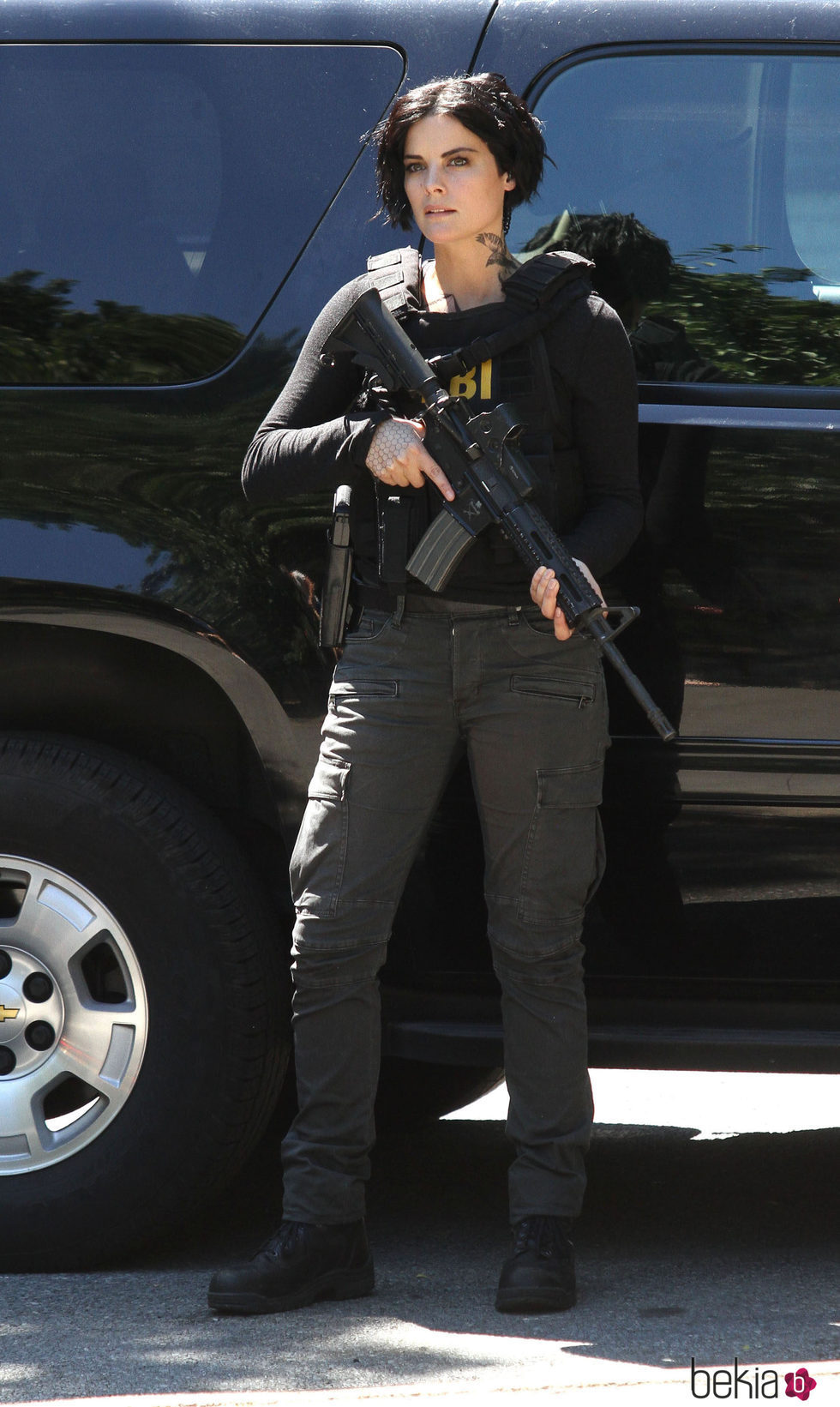 Jaimie Alexander rodando la segunda temporada de 'Blindspot'
