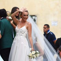 Carrisi Cristel llegando a su boda con el empresario Davor Luksic