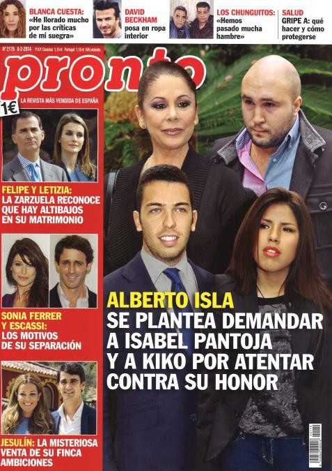Alberto Isla se plantea en Pronto demandar a Isabel Pantoja y a Kiko Rivera