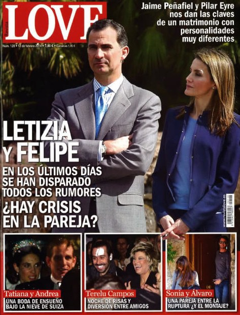El matrimonio de los Príncipes Felipe y Letizia en la portada de Love