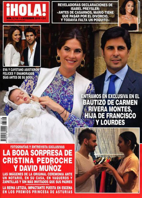 ¡Hola! entra en el bautizo de la hija de Fran Rivera y Lourdes Montes