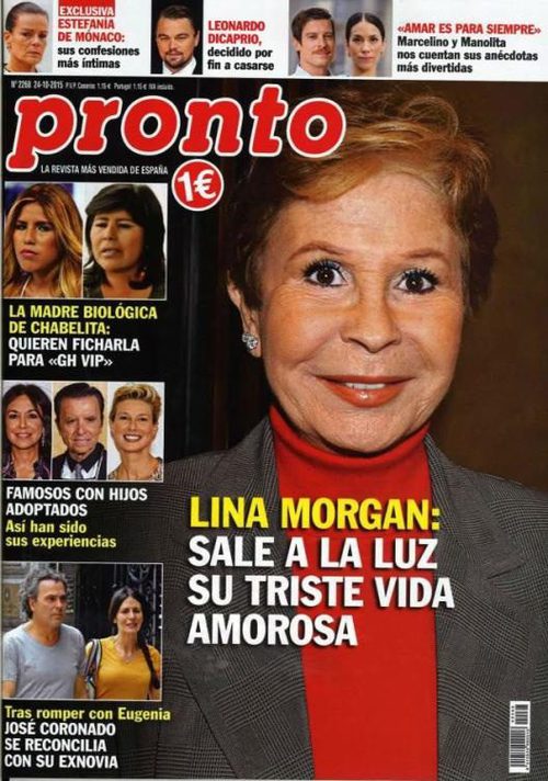 La triste vida amorosa de Lina Morgan sale a la luz en Pronto