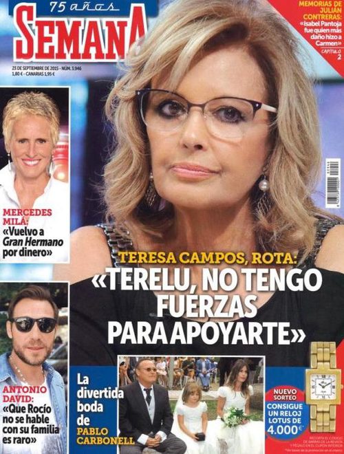 La tristeza de María Teresa Campos en Semana