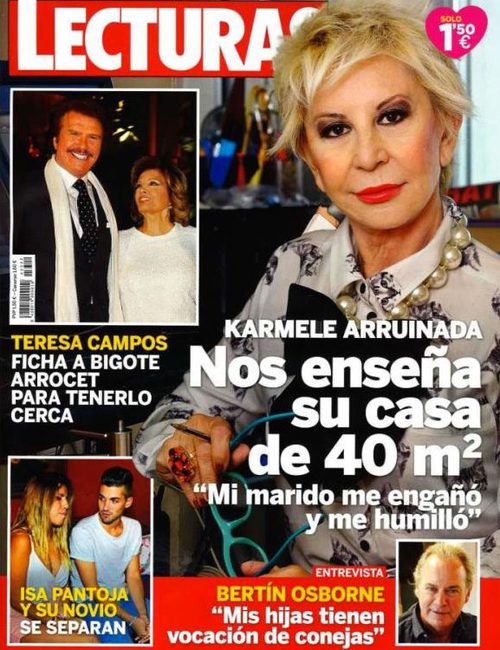 Karmele Marchante, arruinada, enseña su casa de 40 metros en Lecturas
