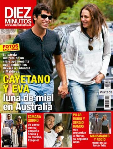 La luna de miel de Cayetano Rivera y Eva González en Diez Minutos
