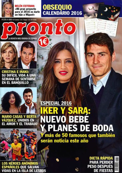 El nuevo bebé y los planes de boda de Iker Casillas y Sara Carbonero en la portada de Pronto