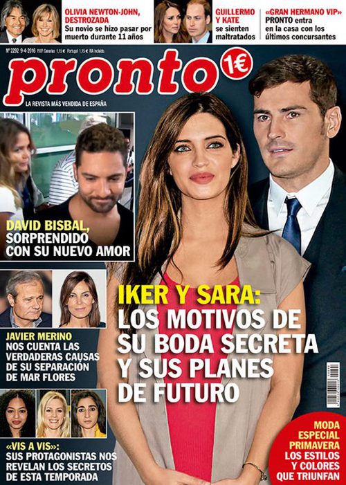 Iker Casillas y Sara Carbonero ocupan la portada de Pronto