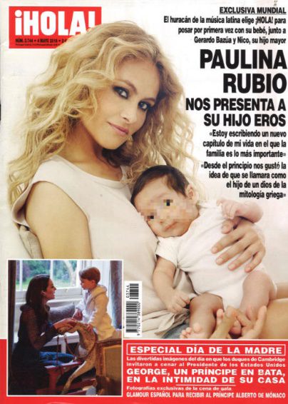 Paulina Rubio presenta a su hijo Eros en ¡Hola!