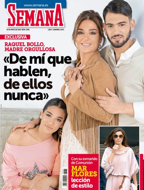 Raquel Bollo con sus hijos Manuel y Alma en Semana