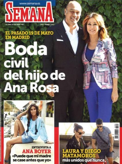 Boda civil del hijo de Ana Rosa Quintana en Semana