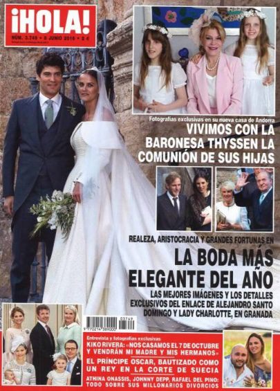 El enlace de Alejandro Santo Domingo y Lady Charlotte en la portada de ¡Hola!