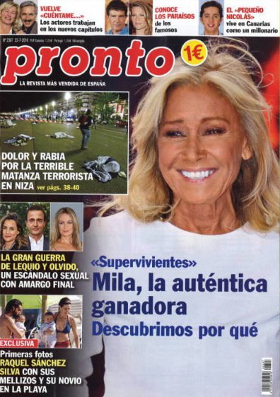 Mila Ximénez, protagonista de la portada de la revista Pronto
