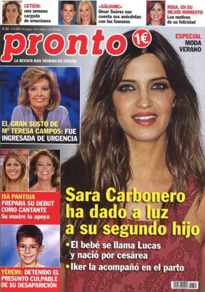 Sara Carbonero ha dado a luz a su segundo hijo, cuenta Pronto