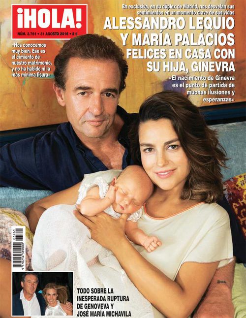 Alessandro Lequio y María Palacios, felices en casa con su hija Ginevra en la portada de ¡Hola!