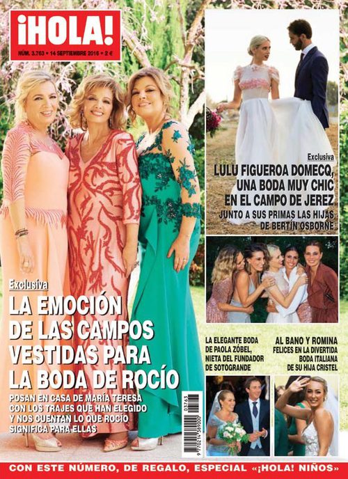 La emoción de las Campos vestidas para la boda de Rocío Carrasco en portada de ¡Hola!