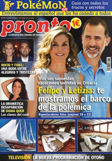 Los Reyes Felipe y Letizia ocupan la portada de Pronto