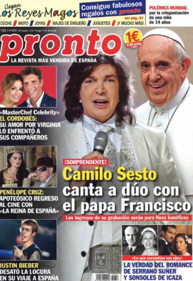 Camilo Sesto canta a dúo con el papa Francisco en Pronto