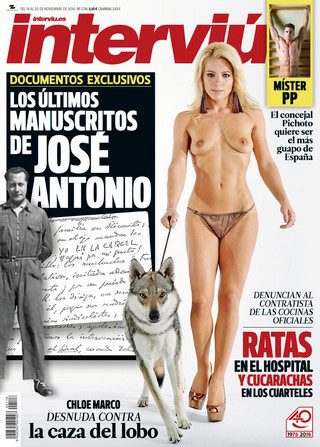 Chloe Marco se desnuda en Interviú contra la caza del lobo