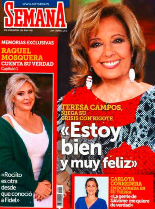 María Teresa Campos niega su crisis con Bigote Arrocet en Semana
