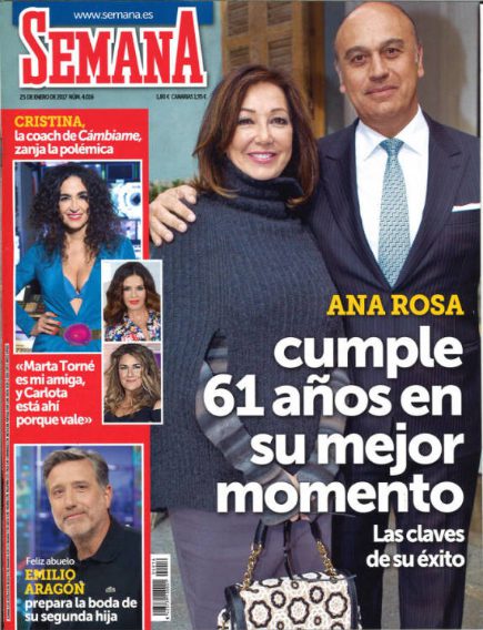 Ana Rosa Quintana en la portada de Semana en su 61 cumpleaños