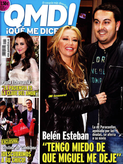 Belén Esteban, muy aferrada a su novio en la portada de QMD!