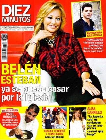 Belén Esteban protagoniza la portada de Diez Minutos confirmando que por fin podrá casarse con Miguel