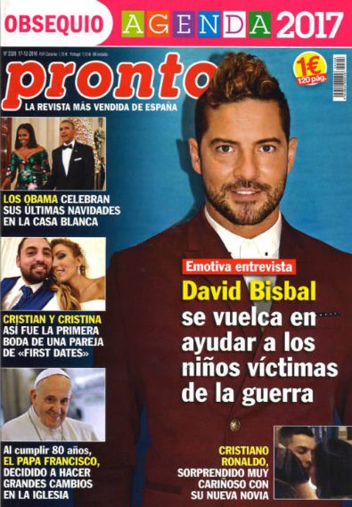 David Bisbal, protagonista de la portada de Pronto por su solidaridad