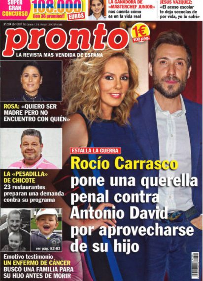 En Pronto Rocío Carrasco pone una querella penal contra Antonio David