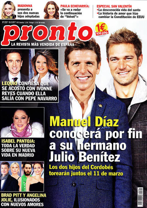 Manuel Díaz en la portada de Pronto: conocerá por fin a su hermano Julián Benítez