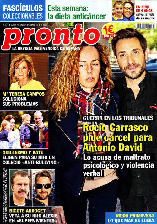 Rocío Carrasco y Antonio David Flores: sus problemas en la portada de Pronto