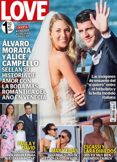 La romántica boda de Álvaro Morata y Alice Campello en Love