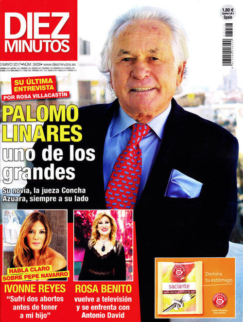 El fallecimiento de Palomo Linares en la portada de Diez Minutos