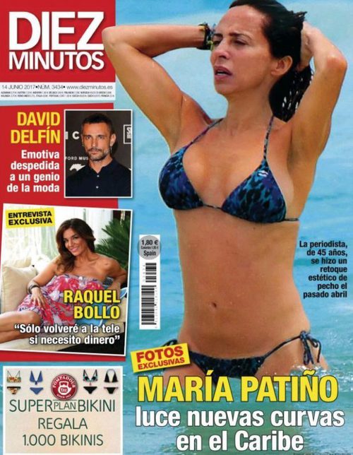 Primer baño de María Patiño en las playas del Caribe en Diez Minutos
