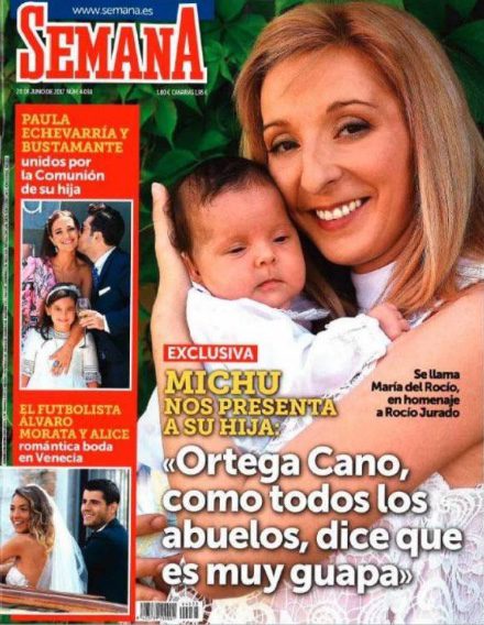 Michu presenta en exclusiva a su hija en Semana