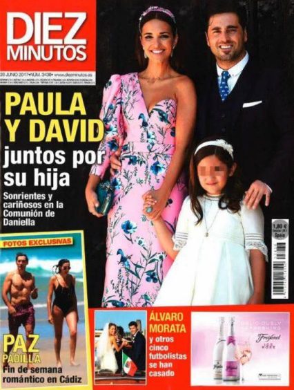 Paula Echevarría y David Bustamante juntos en la comunión de su hija en Diez Minutos