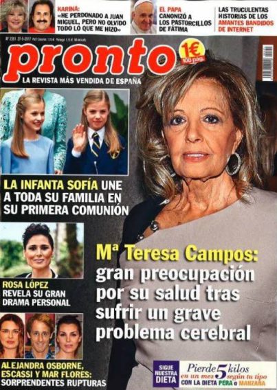 La gran preocupación por la salud de María Teresa Campos en Pronto