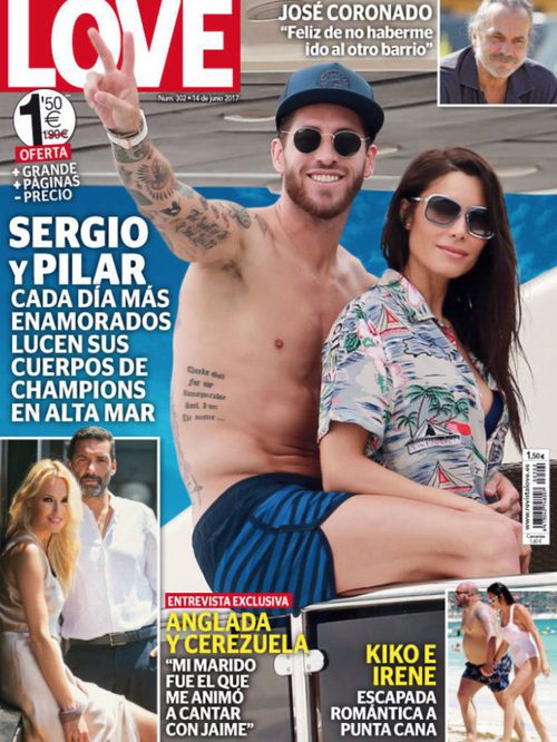 Sergio Ramos y Pilar Rubio cada día más enamorados protagonizan la portada de Love