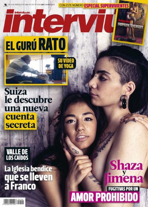 Shaza y Jimena, fugitivas por un amor prohibido en la portada de Interviú