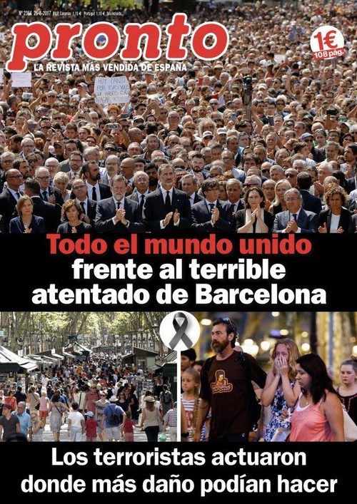 La revista Pronto homenajea a Barcelona tras los atentados terroristas