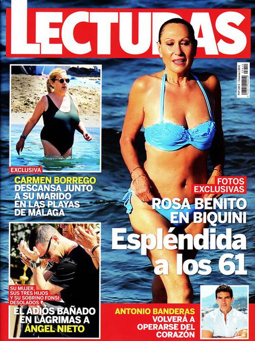 Rosa Benito, espléndida en bikini a los 61 años en la portada de Lecturas
