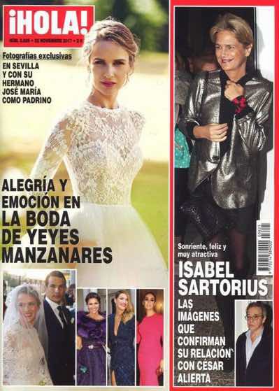 ¡Hola! muestra las fotos de la boda de Yeyes Manzanares