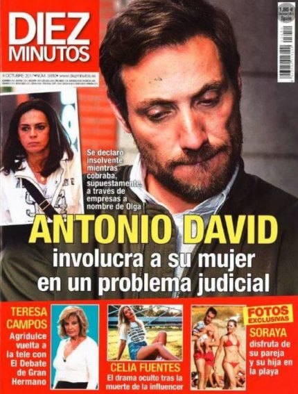 Los problemas judiciales de Antonio David Flores en la portada de Diez Minutos