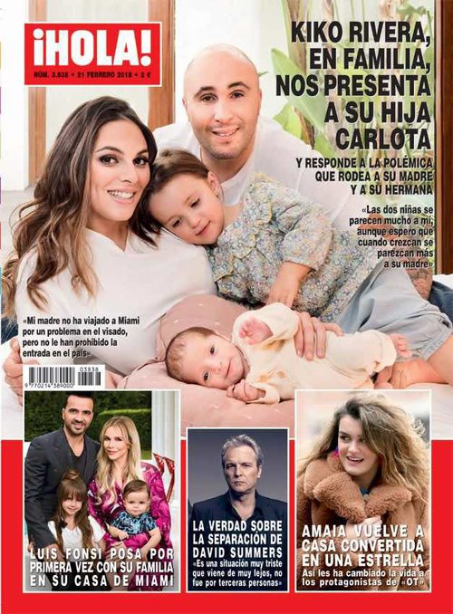Kiko Rivera, en familia, presenta a su hija Carlota en ¡Hola!