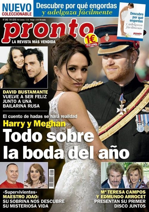 Todo sobre la Boda Real de Harry y Megan en la portada de revista Pronto