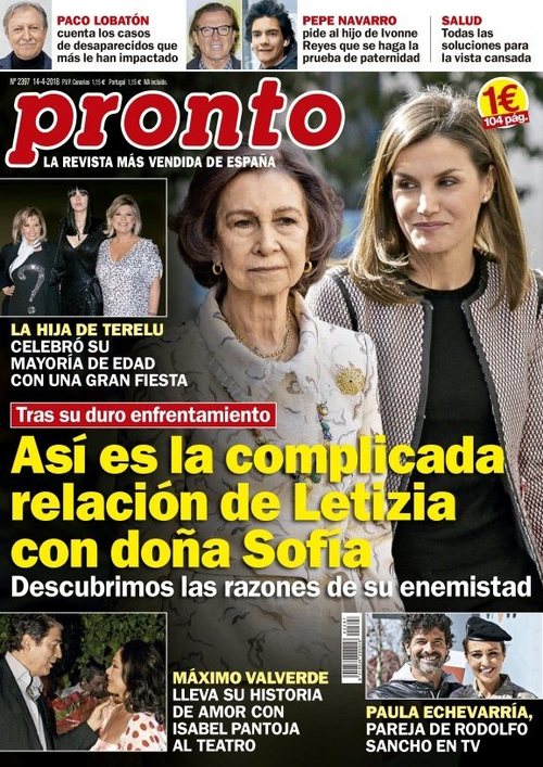 La relación entre la Reina Letizia y Doña Sofía en la portada de revista Pronto