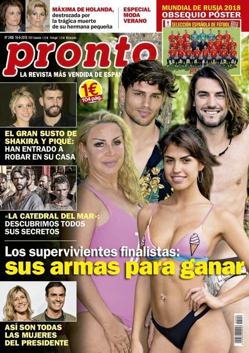 La revista Pronto dedica su portada a los cuatros finalistas de 'Supervivientes 2018'