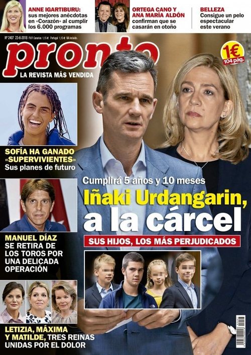El ingreso en prisión de Iñaki Urdangarin en la portada de Pronto