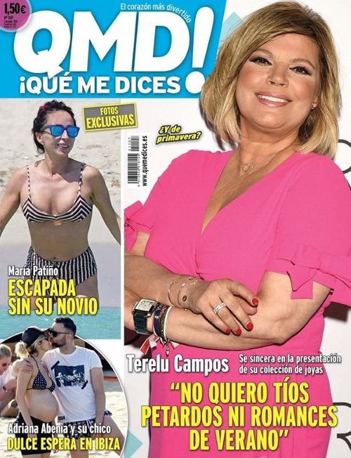 Terelu Campos en la presentación de sus joyas TRLU en la portada de la revista QMD!