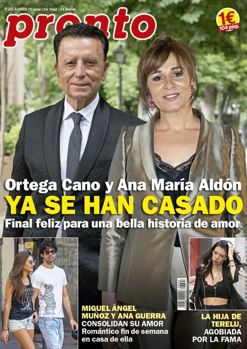 La boda de Ortega Cano y Ana María Aldón en portada de la revista Pronto