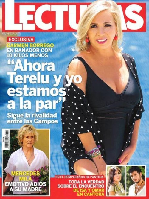 Lecturas muestra el primer posado de Carmen Borrego en bañador para una revista